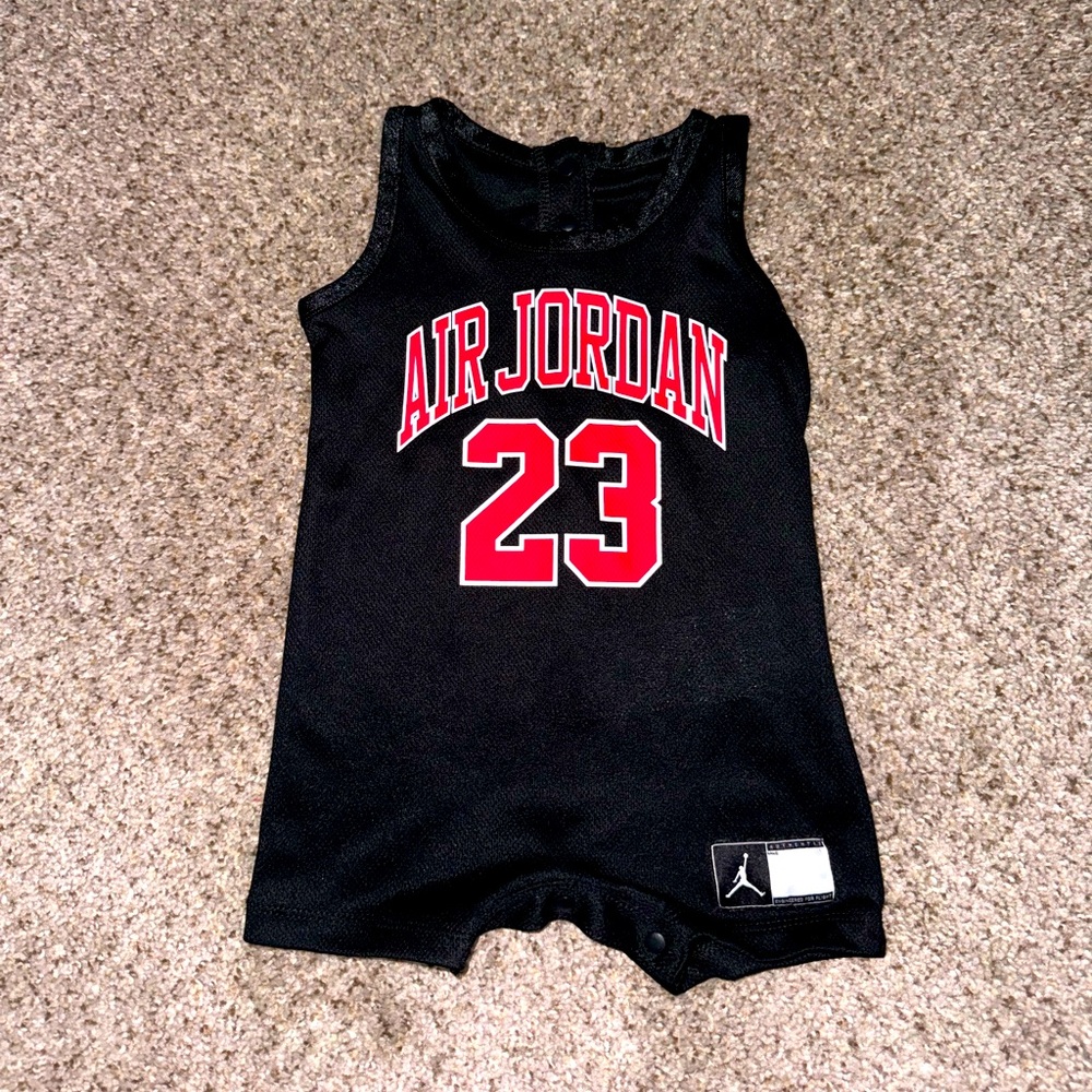 Air Jordan Baby Boy Romper - 3-6 Months, Black with Red Jordan 23 Logo